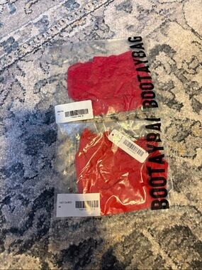 Seamless Lace Trim Thong Panty - Red